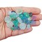 Glass Flower Beads, 30 pcs, Small Blue & Green Mix, Assorted Styles, 8mm to 15mm, Adorabilities